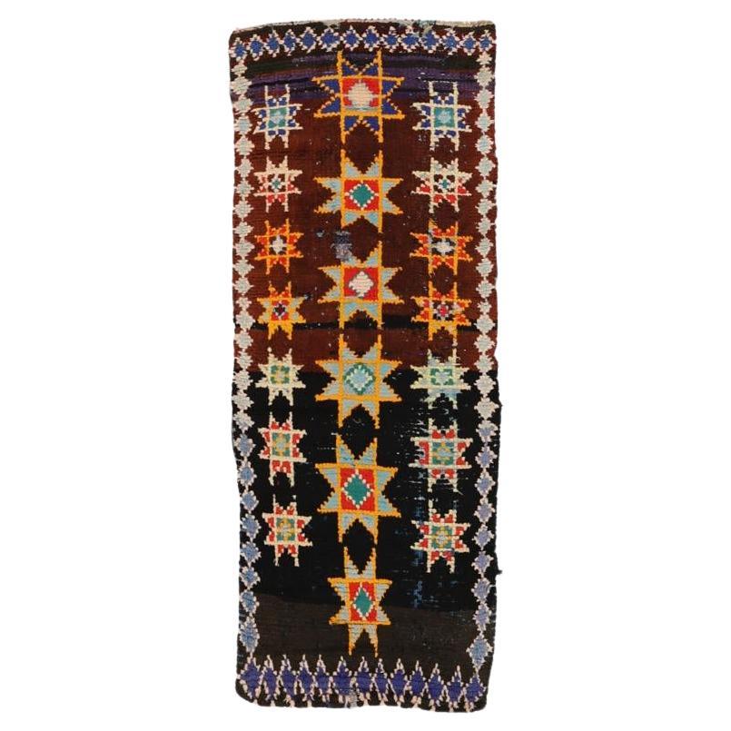 Moroccan Moroccan Small Rug - Wool Blue Brown Purpel Yellow - 97524 For Sale