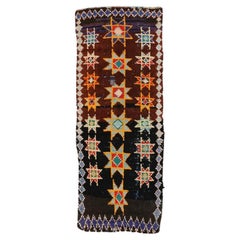 Tappeto piccolo marocchino - Lana Blu Marrone Giallo Purpel - 97524