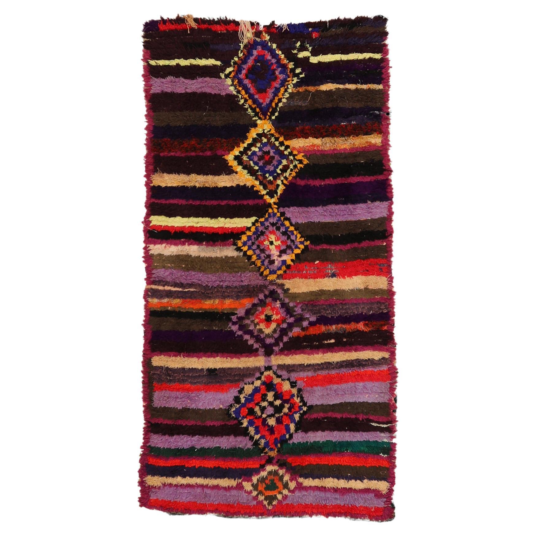 Tappeti marocchini - Lana Marrone Purpel Rosso Giallo - 97525 in vendita