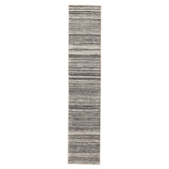 Tappeto Runner India Modern - Lana Marrone Avorio Design - 94199