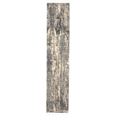India Modern Runner Rug - Wool Black Ivory Taupe Design - 94212