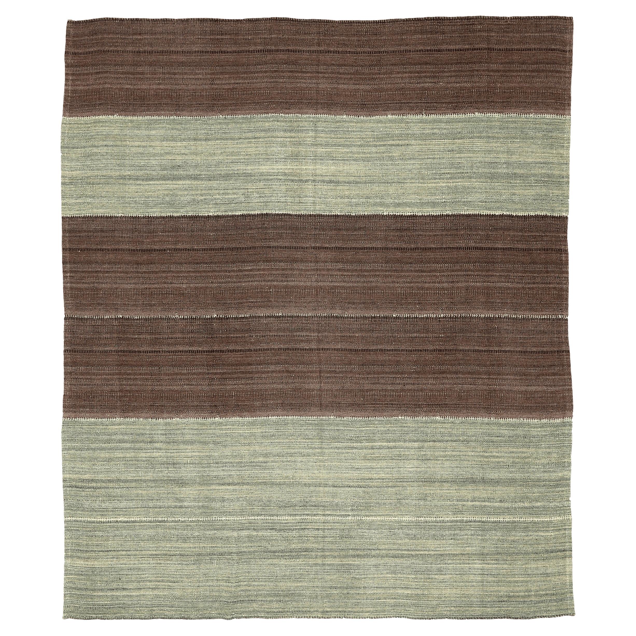 Afghanistan Kilim Area Rugs - Lana Marrone Avorio Design - 94307