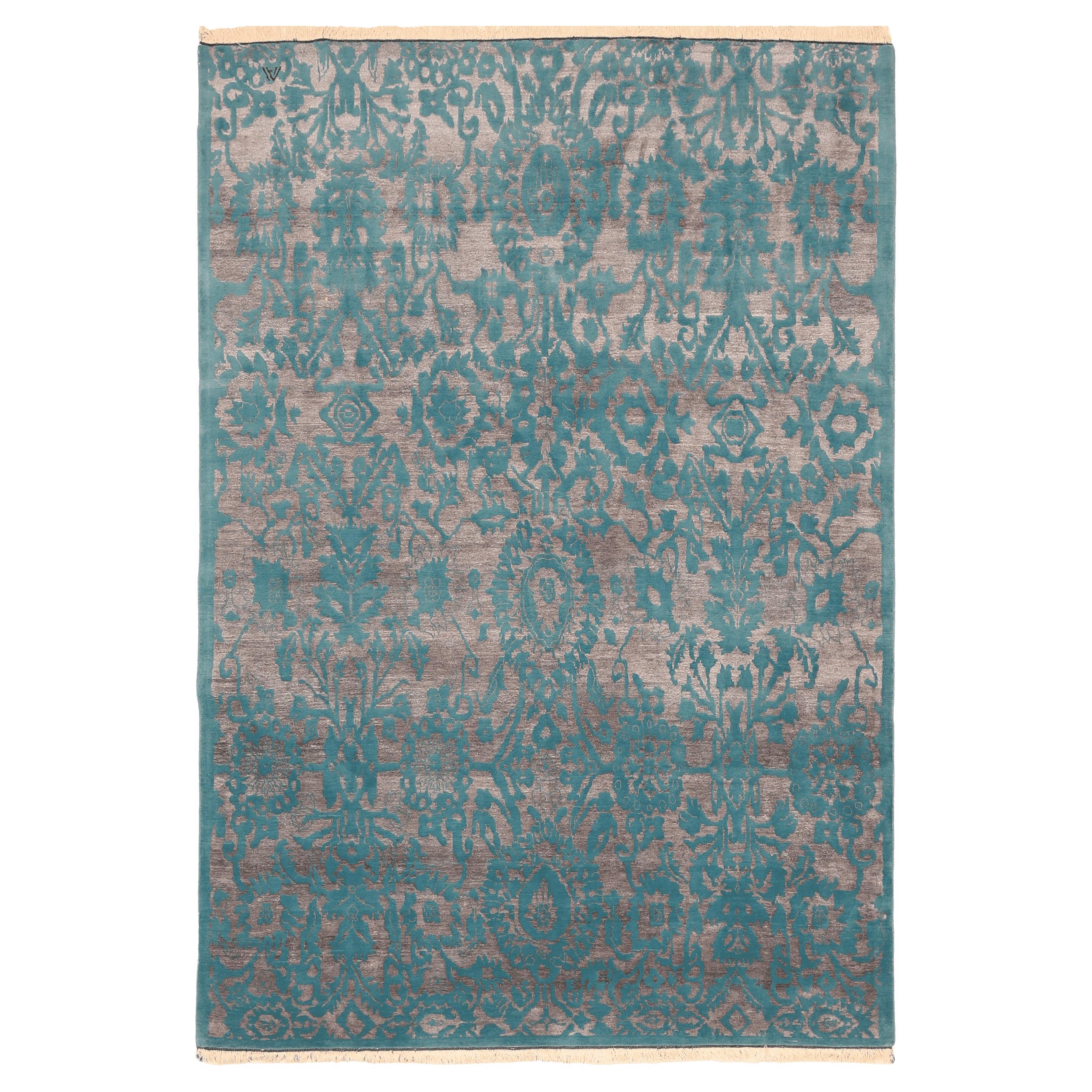 Tapis Afghanistan - Laine Bleu Brown Design - 94300