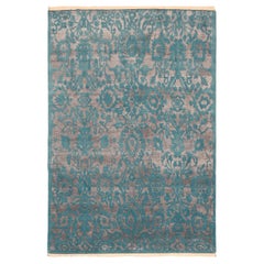 Afghanistan Area Rugs - Wool Blue Brown Design - 94300