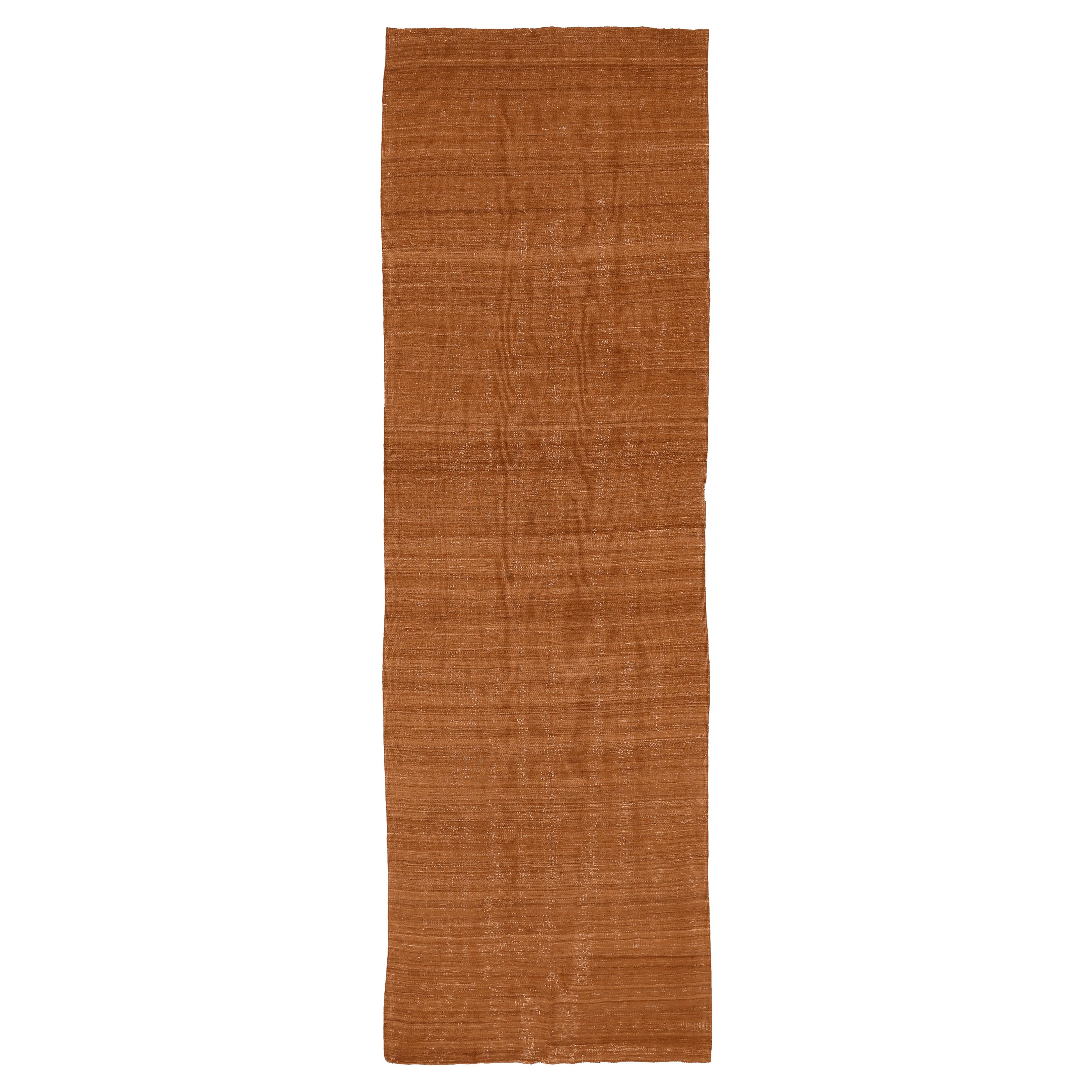 Afghanistan-Kelim-Läufer aus Afghanistan - Wolle in Orange mit Design - 94312 im Angebot