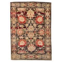 Tappeto Afghanistan Oushak Small - Lana Marrone Avorio Rosso Design - 94314