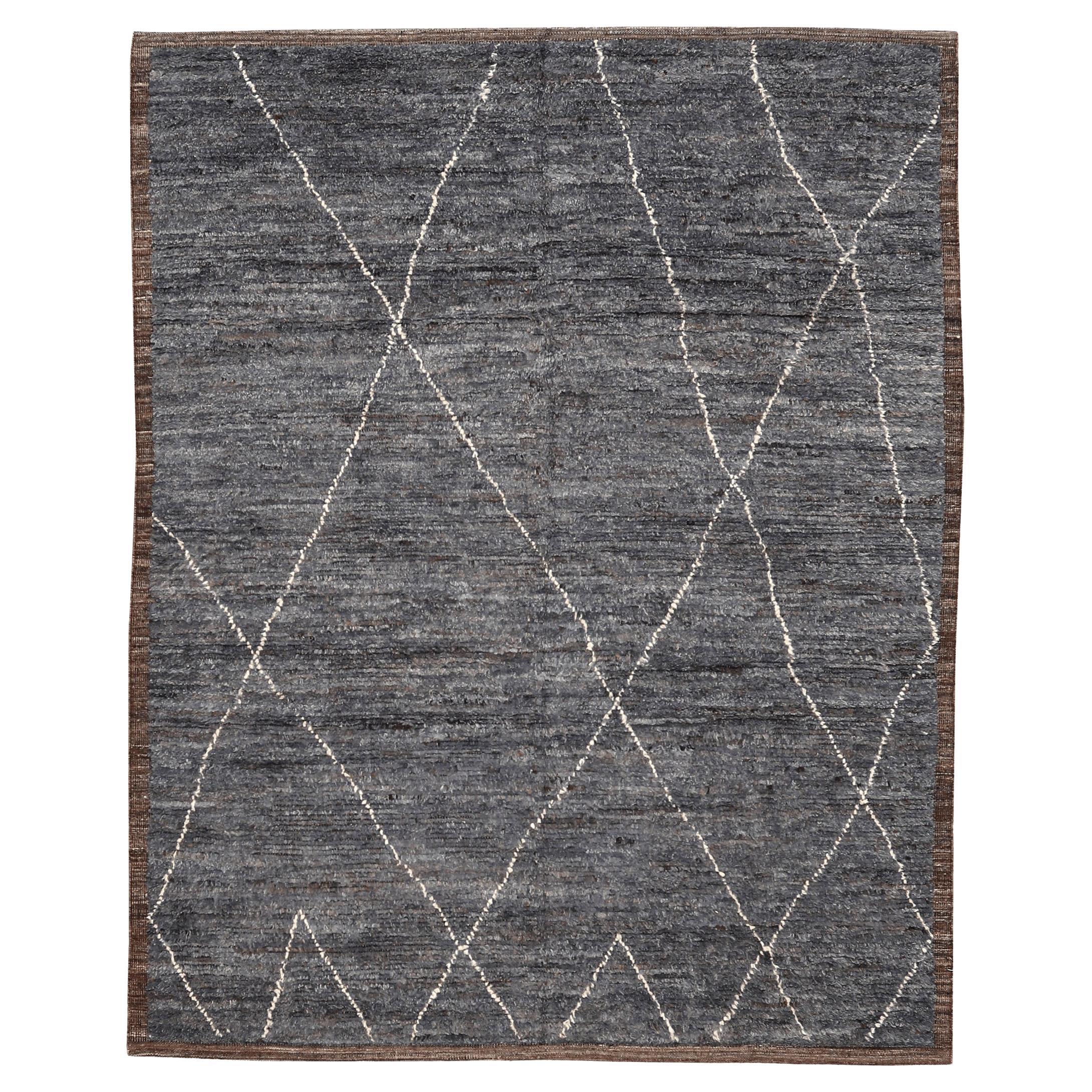 Tappeti Afghanistan Moroccan Area Rugs - Wool Brown Design - 94334