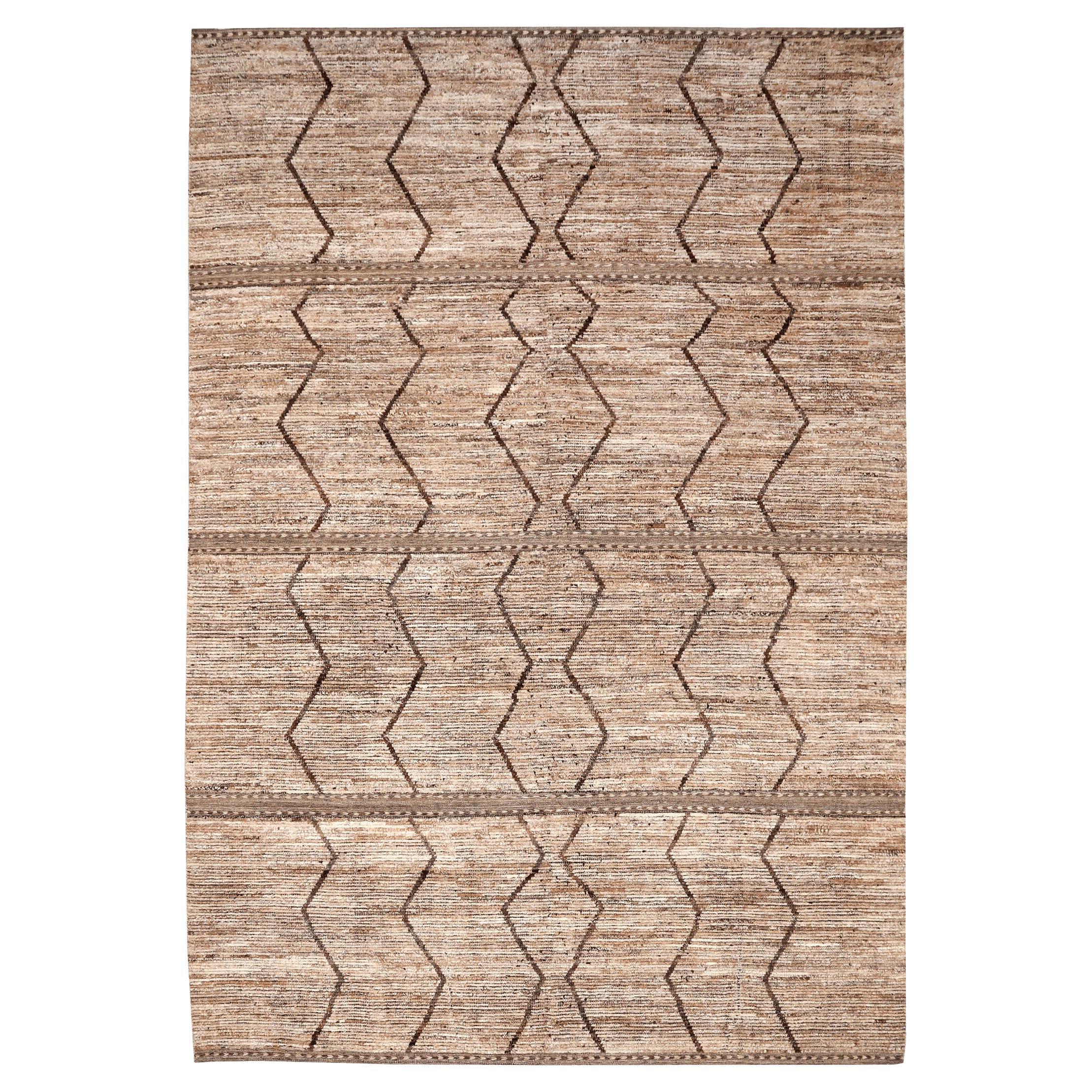 Tappeti Afghanistan Moroccan Area Rugs - Lana Marrone Avorio Design - 94335