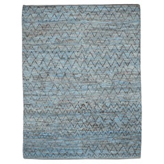 Tappeti Afghanistan Moroccan Area Rugs - Wool Blue Design - 94336