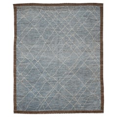 Tappeti Afghanistan Moroccan Area Rugs - Lana Blu Avorio Design - 94342