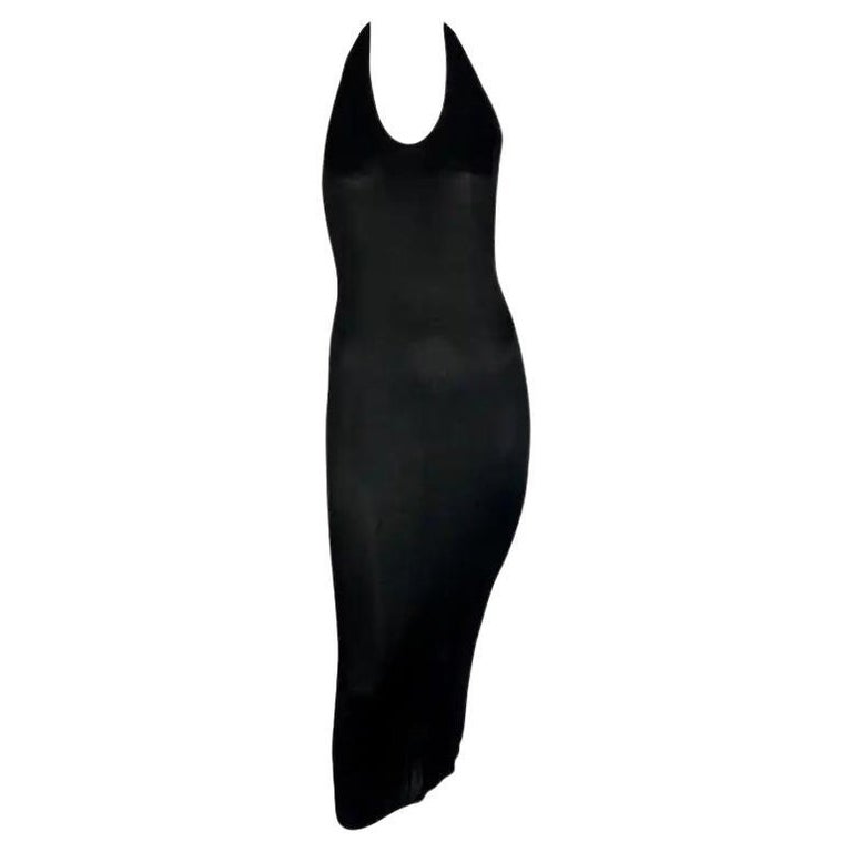 princess polly baby blue dress S/S 1986 Azzedine Alaïa Black Knit Halter Neck Bodycon Backless Dress For  Sale at 1stDibs