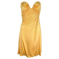 S/S 1995 Gianni Versace Couture Light Orange Yellow Flare Strapless Dress