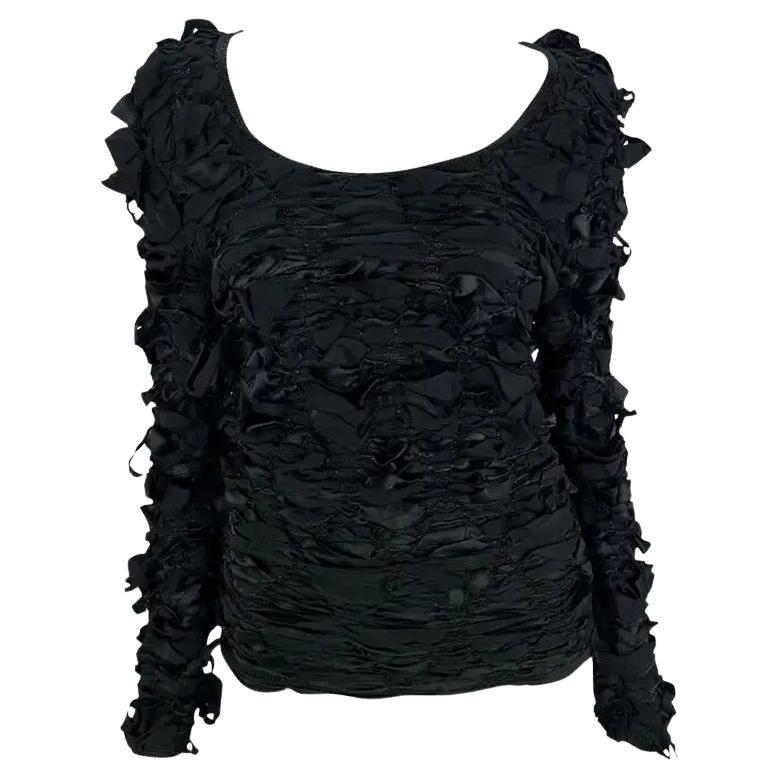 F/W 2001 Yves Saint Laurent by Tom Ford Black Ribbon Runway Sweater