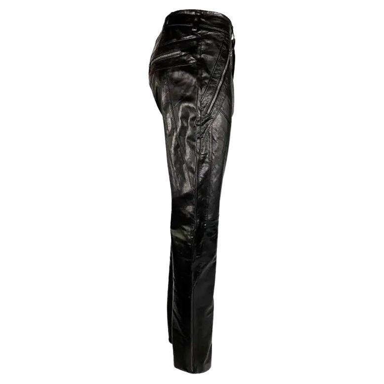 S/S 2002 Gianni Versace by Donatella Black Leather Moto Style Zip