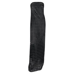 2001 Gucci by Tom Ford Sample Black Net Overlay Strapless Satin Gown