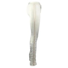 NWT F/W 2004 Gucci by Tom Ford White Ruched Satin Ribbon Trimmed Pants