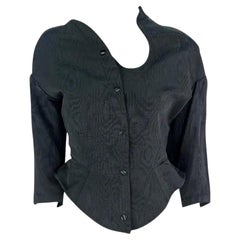 1980s Thierry Mugler Asymmetric Navy Blazer Jacket