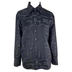 S/S 1998 Gucci by Tom Ford GG Monogram Black Cotton Silk Button Up