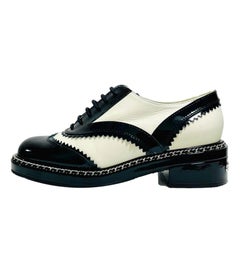 Chanel Leather, Chain & Logo Brogues