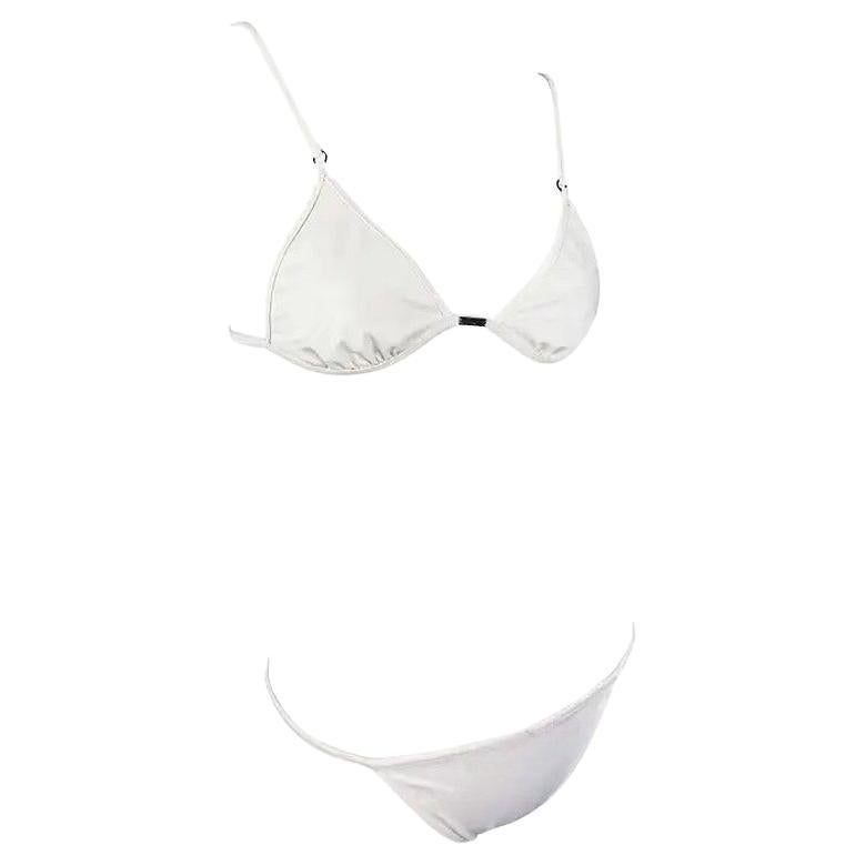 S/S 2001 Gucci by Tom Ford White Bikini Two-Piece Swimsuit Set