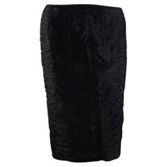 S/S 2001 Gucci by Tom Ford Black Ruched Silk Skirt 38IT