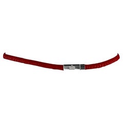 S/S 1999 Gucci by Tom Ford Runway Elasticized Red Leather Logo Thin Belt