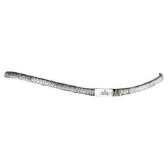 S/S 1999 Gucci by Tom Ford Runway Silver Elasticized Leather Logo Thin Belt
