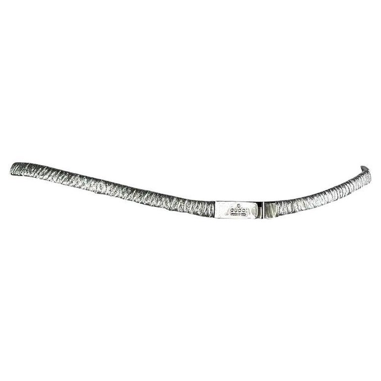 Gucci Vintage White Thin Leather Metal Belt Gucci White Leather Interlocking G Belt 100 CM Gucci | TLC main image 4