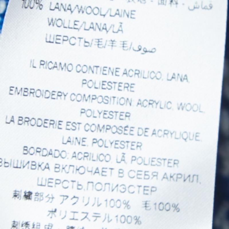Cardigan boutonné en laine à motifs bleu/blanc de Gucci (10 ans) en vente 1