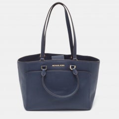 Michael Kors Marineblaue große Emmy-Tasche aus Leder
