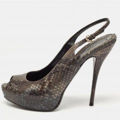 Gucci zwei Ton Python Sofia Peep Toe Slingback Pumps Größe 40,5