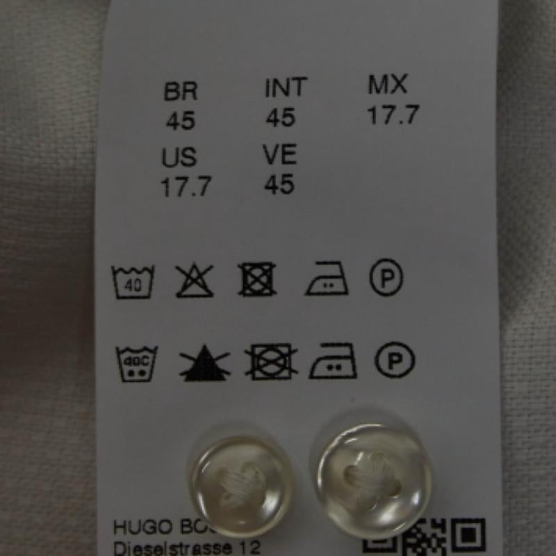Boss By Hugo Boss Camicia a maniche lunghe in cotone testurizzato bianco XXXL in vendita 2