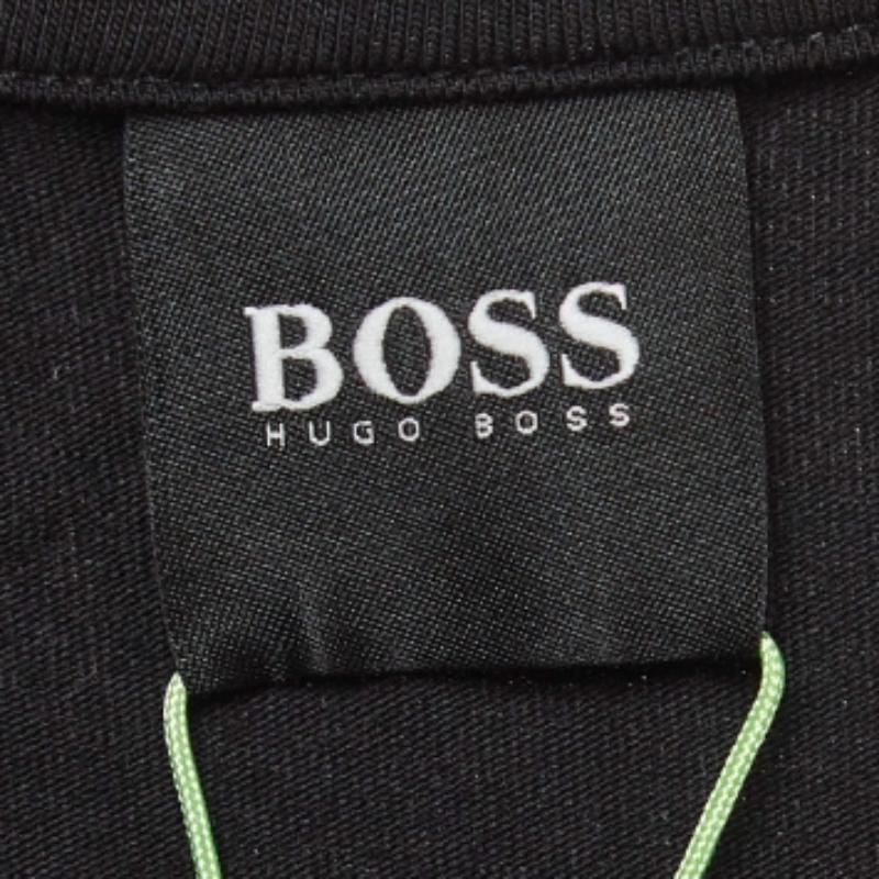 Uomo Boss By Hugo Boss - Maglietta girocollo in cotone testurizzato con logo nero XXL in vendita