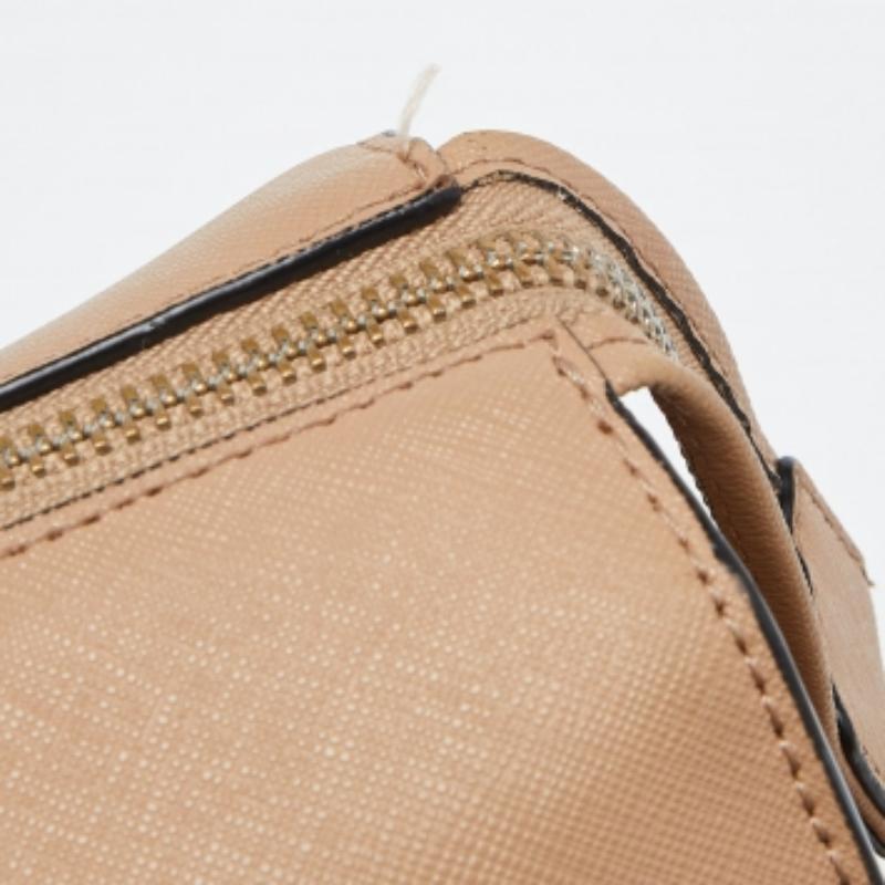 DKNY Beige Leder Große Bryant Chain Zip Tote Damen im Angebot