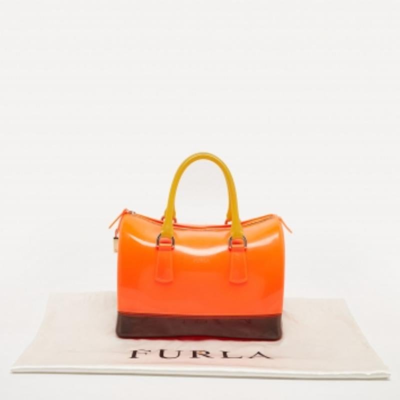 Furla Tri color Rubber Candy Satchel in vendita 5