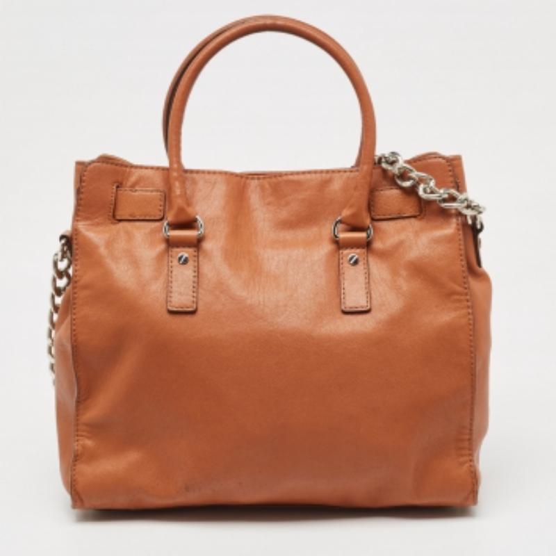 Marrone Michael Michael Kors - Tote in pelle marrone grande North South Hamilton in vendita