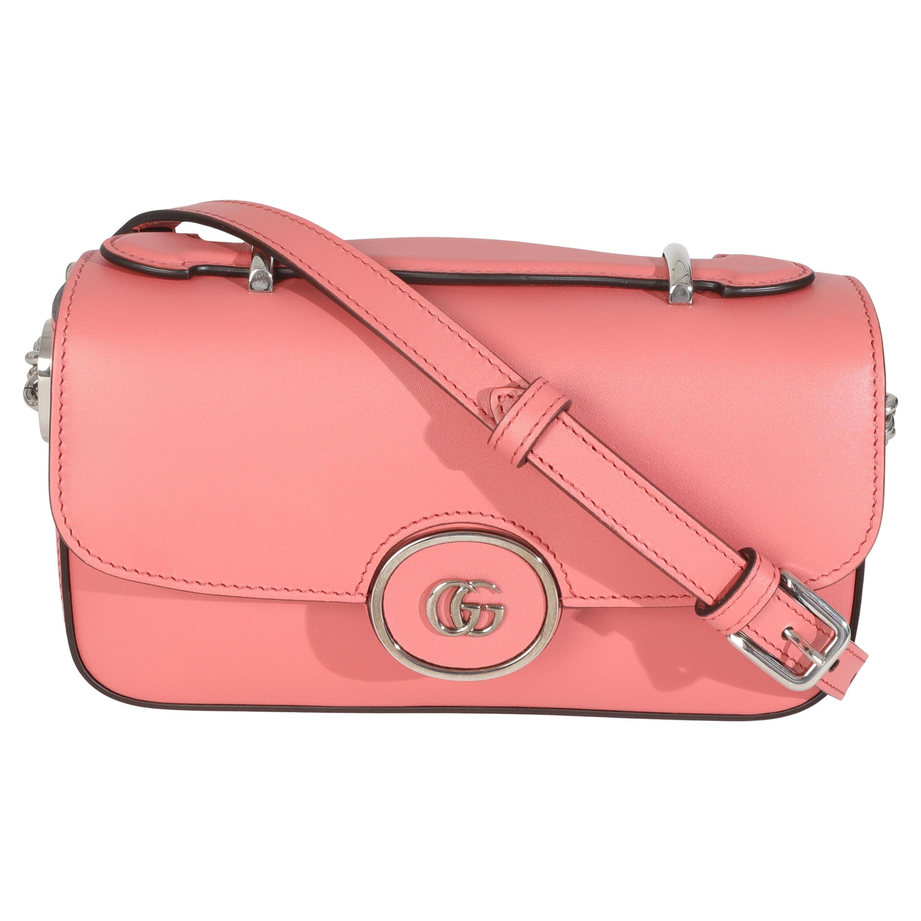 Gucci Rosa Senna Kalbsleder Petite GG Top Handle Umhängetasche