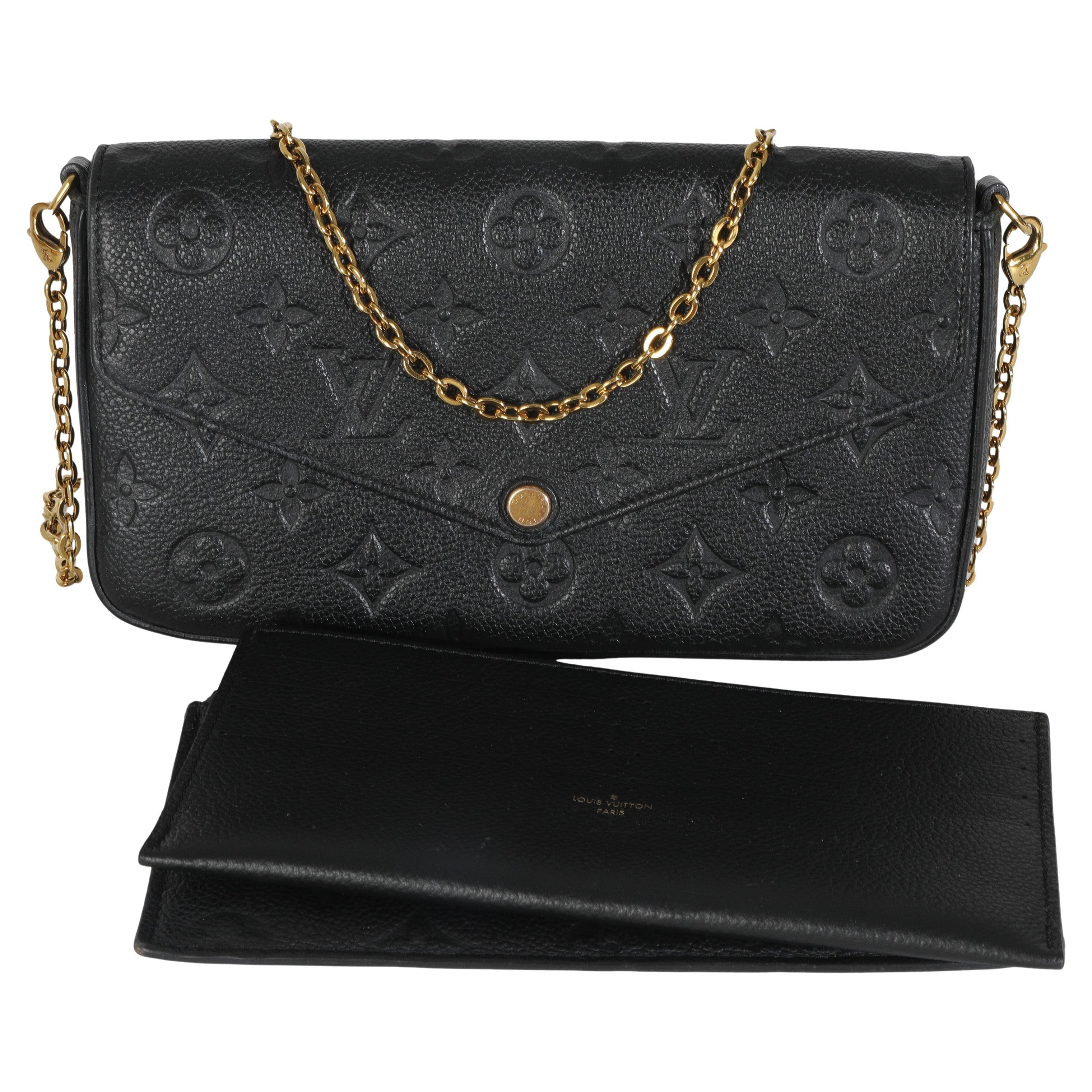 Louis Vuitton Black Monogram Empreinte Felicie Pochette en vente