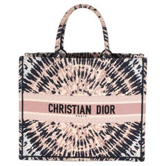 Christian Dior Multicolor Canvas Embroidered Tie Dye Large Book Tote