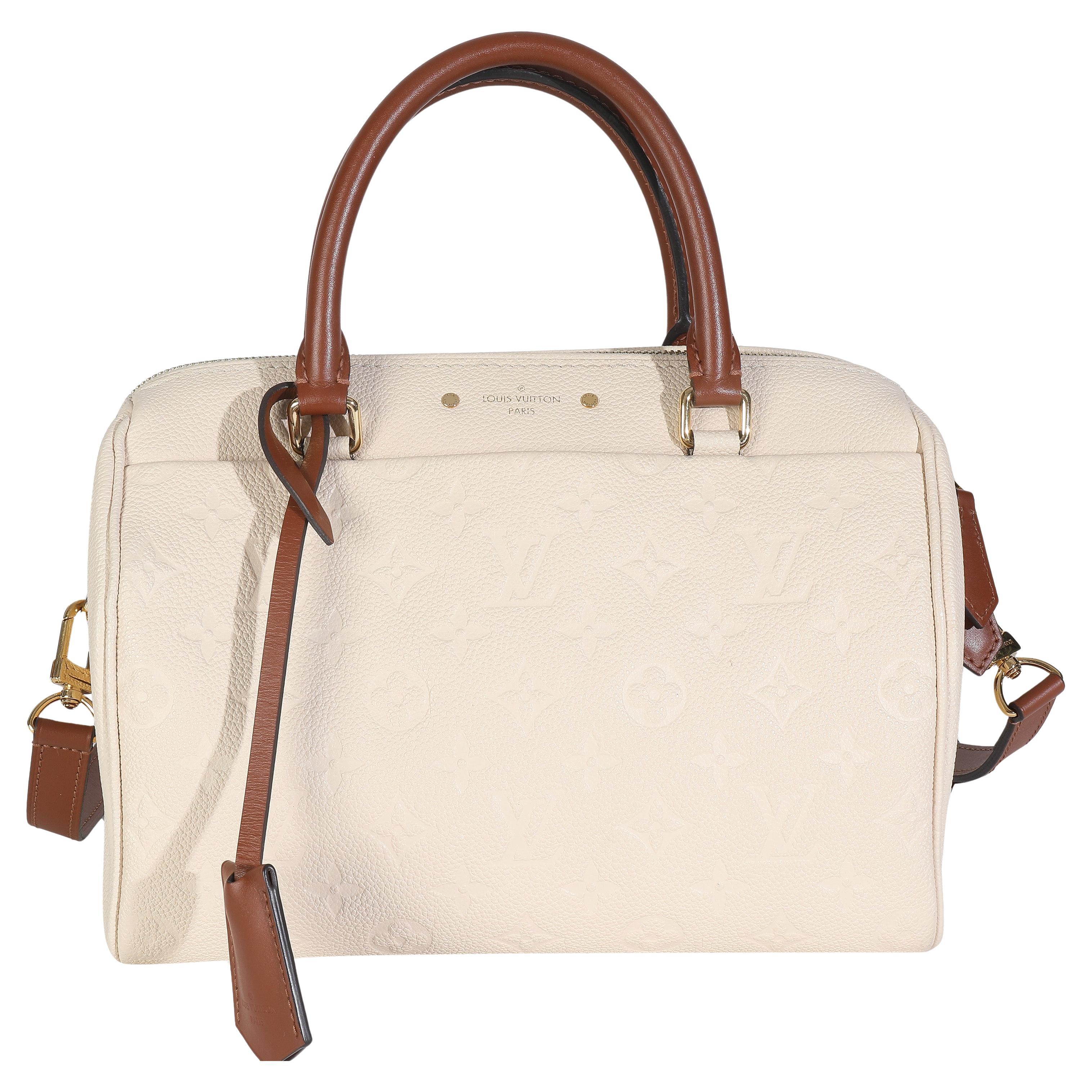Louis Vuitton Cream Empreinte Caramel Calfskin Speedy Bandouliere 25 NM