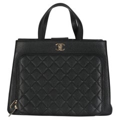 Chanel Black Quilted Caviar Medium Business Affinity Tote Chanel Black Quilted Caviar Medium Business Affinity Tote