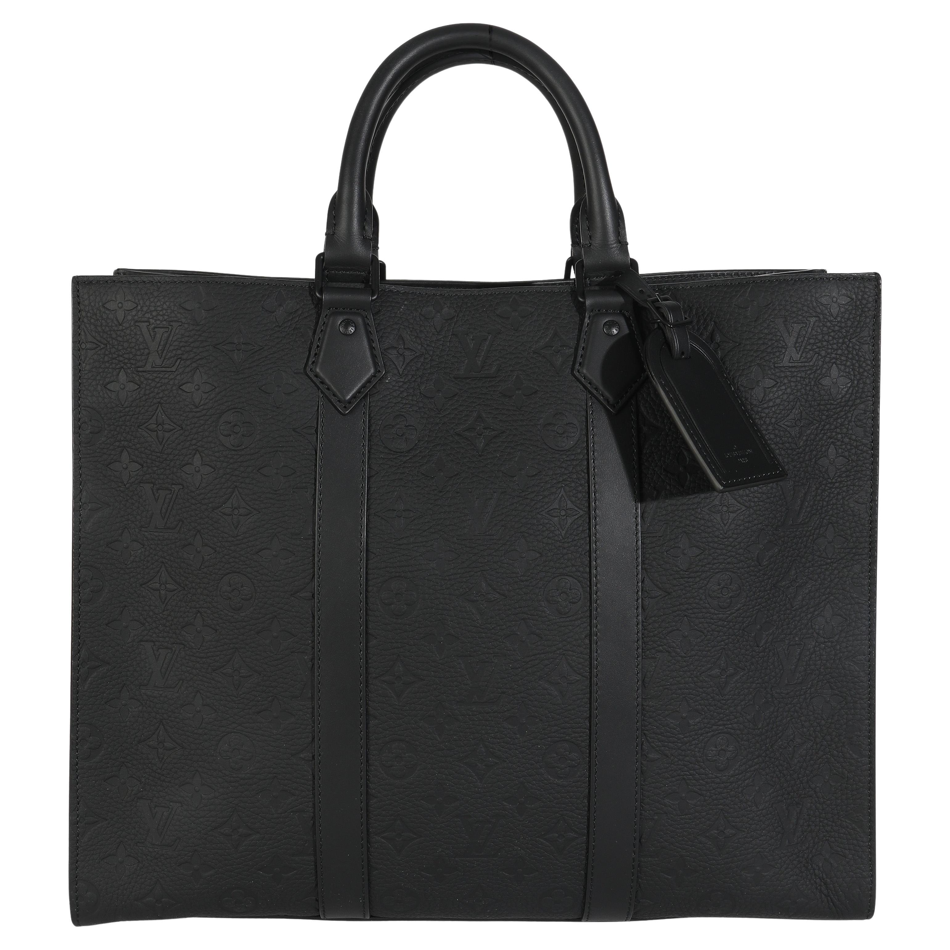 Louis Vuitton Black Monogram Embossed Taurillon Sac Plat 24H