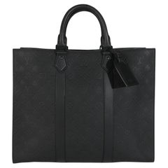 Louis Vuitton Black Monogram Embossed Taurillon Sac Plat 24H