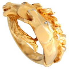 Carrera y Carrera Anillo Doble Caballo Diamante Oro Amarillo 18K