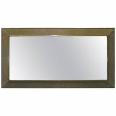 1970s Italian Suede Leather Floor Mirror with Modern Bronze Accents 9