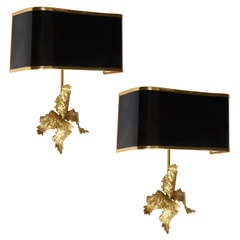 Pair Of Bronze Sconces Attributed To Maison Charles