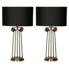 Pair Of 1960's Table Lamps Attributed To Gilbert Poillerat