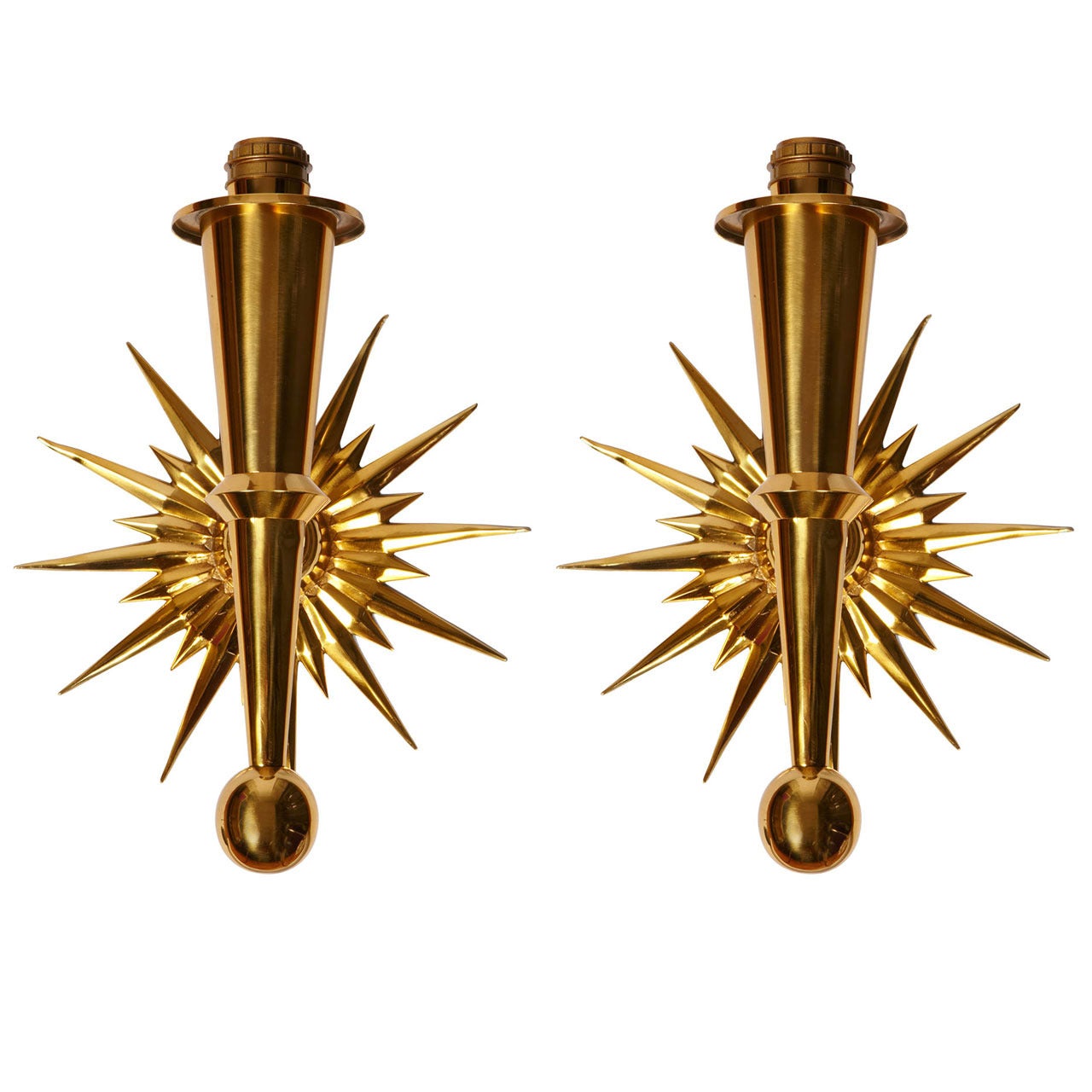 Great Pair of Stars Sconces in the Manner of Andre Arbus
