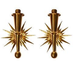 Great Pair of Stars Sconces in the Manner of Andre Arbus