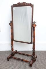 19th Century English Mahogany Cheval on Stand